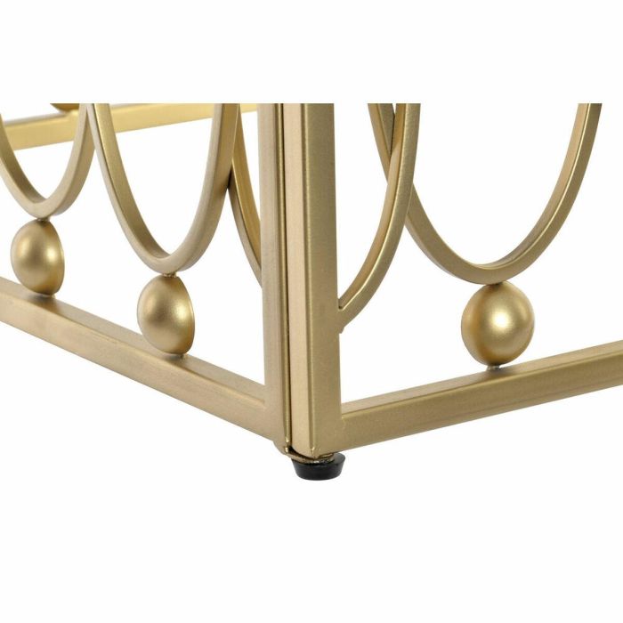 Mesa auxiliar DKD Home Decor Espejo Dorado Metal MDF (57 x 57 x 52 cm) 2