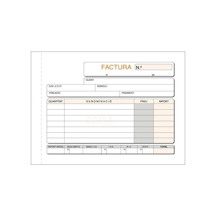 Talonario Catalan Facturas 8º Apdo Dupli Loan (Set de 10)