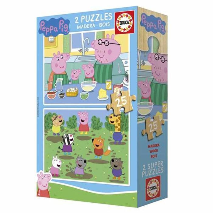 Puzzle de madera 2x25 piezas peppa pig 3