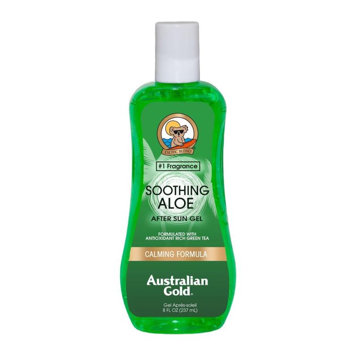 Australian Gold Soothing Aloe After Sun Calming Gel 237 ml - Hidratante Corporal Facial con Aloe Vera, Té Verde y Vitaminas C y E
