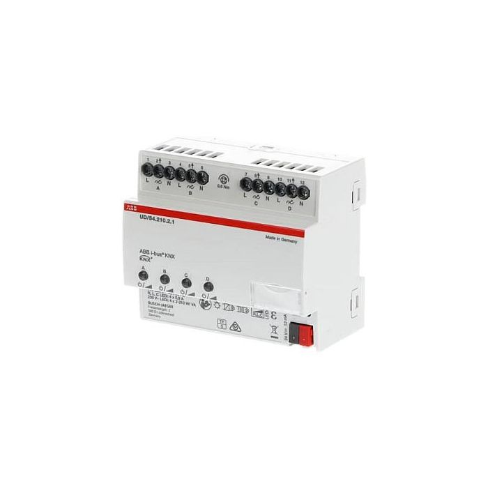 ABB UD/S4.210.2.1 Dimmer LED KNX, 4 x 210 W/VA, 230 V, Blanco, para Busch-Installationsbus, Control de Energía 1 ABB UD/S4.210.2.1 Dimmer LED KNX, 4 x 210 W/VA, 230 V, Blanco, para Busch-Installationsbus, Control de Energía 1