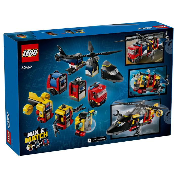 LEGO 60462 Helicóptero, Cami3n Bomberos Y Submarino