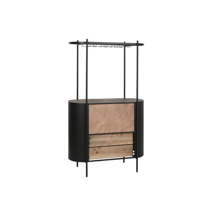 Botellero Home ESPRIT Negro Natural Metal Abeto 90 x 36 x 150 cm 6 Botellero Home ESPRIT Negro Natural Metal Abeto 90 x 36 x 150 cm 6