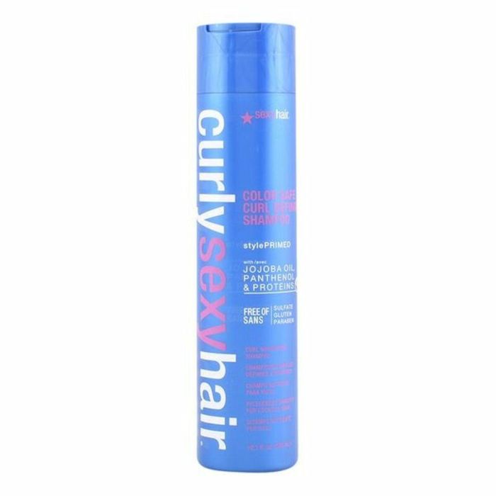 Sexy Hair CURLY SEXYHAIR Champú para Pelo Rizado Definición Anti-Encrespamiento Hidratante Libre de Gluten y Parabenos 300 ml