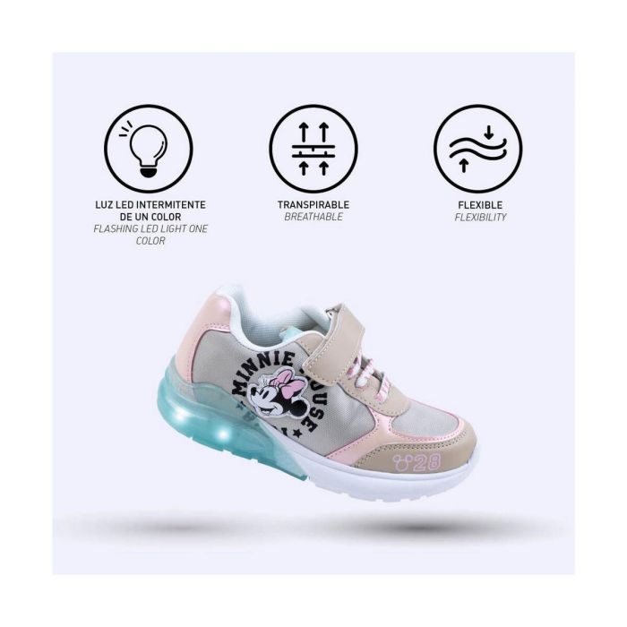 Zapatillas Deportivas con LED Minnie Mouse Beige 2 Zapatillas Deportivas con LED Minnie Mouse Beige 2
