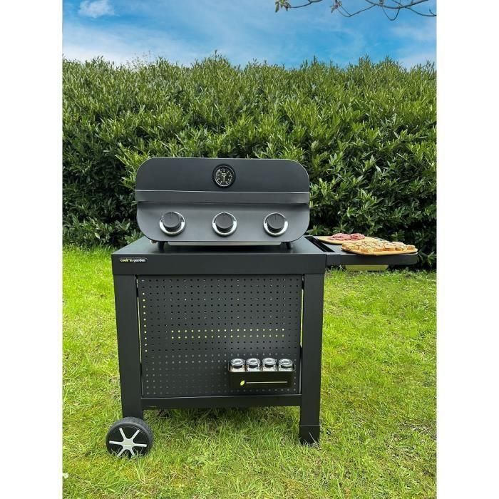 Cook'In Garden COO3326880018124 Barbacoa de Gas Flavo 60, Independiente, 3 Quemadores Acero Inoxidable, 8.4 kW, Encendido Piezoeléctrico 4