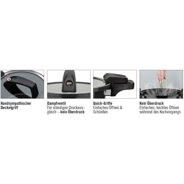 GSW GSW4005643810920 Olla a presión baja de aluminio forjado, apta para inducción, 24 cm, 4 L, negra 1 GSW GSW4005643810920 Olla a presión baja de aluminio forjado, apta para inducción, 24 cm, 4 L, negra 1