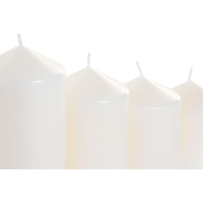 DKD Home Decor Vela Básicos de Cera Blanca 14x16x14 cm, Juego de 4 Velas Decorativas para Hogar con Duración de 35 a 60 Horas 2
