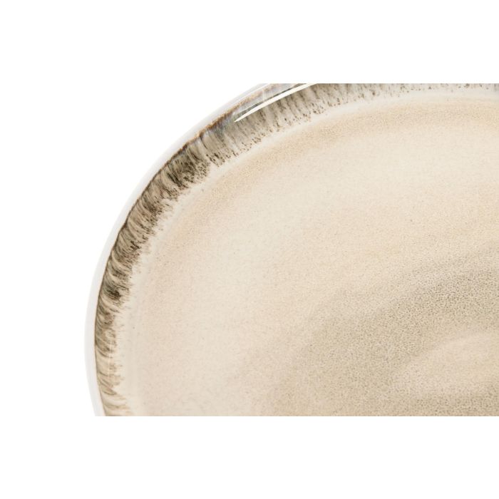 DKD Home Decor Plato Horeca Gres Esmaltado Beige Blanco 27x27 cm - Juego de 6 Unidades Apto para Microondas y Lavavajillas 2 DKD Home Decor Plato Horeca Gres Esmaltado Beige Blanco 27x27 cm - Juego de 6 Unidades Apto para Microondas y Lavavajillas 2