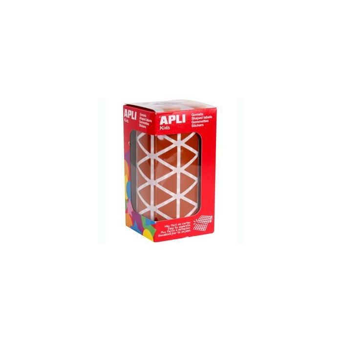 Apli Gomets Triangulares 20 mm Rollo Marrón -Rollo 2832 Unidades-