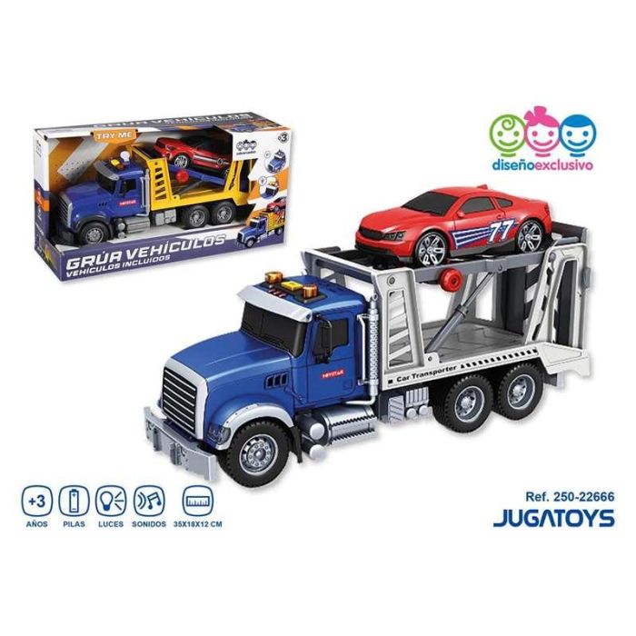 Camion portacoche, incluye coche, con luces y sonidos 38x14x21cm 1 Camion portacoche, incluye coche, con luces y sonidos 38x14x21cm 1