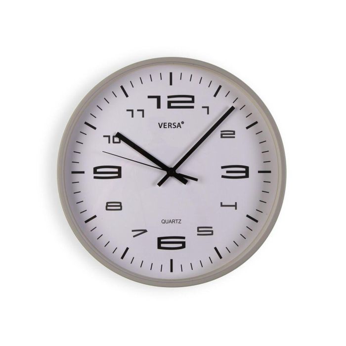 Reloj de Pared Versa Gris Plástico 25 x 25 x 4 cm 0 Reloj de Pared Versa Gris Plástico 25 x 25 x 4 cm 0