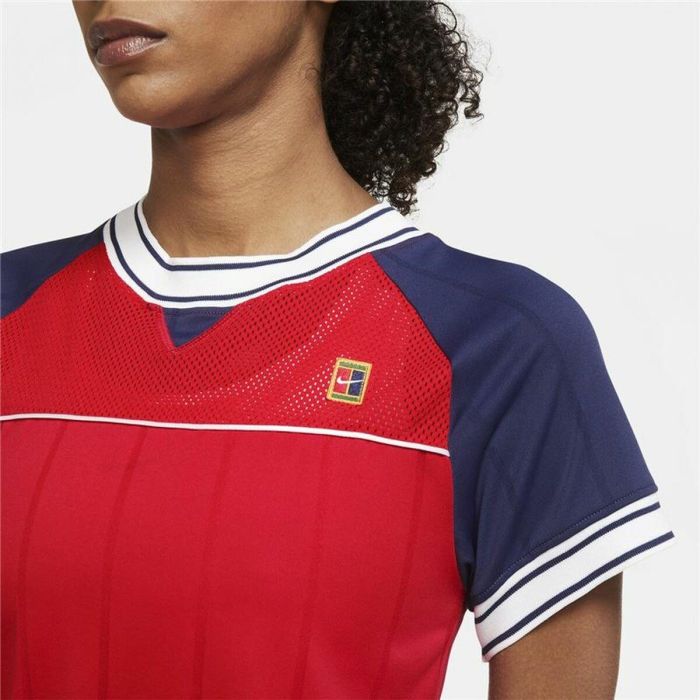 Camiseta de Manga Corta Mujer Nike Tenis Azul Rojo S 1 Camiseta de Manga Corta Mujer Nike Tenis Azul Rojo S 1