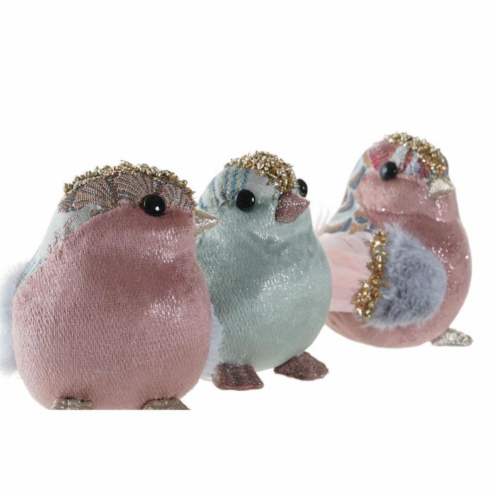Figura Navidad Fantasia DKD Home Decor Rosa Palo Azul Celeste 10 x 11 x 15 cm (3 Unidades) 1 Figura Navidad Fantasia DKD Home Decor Rosa Palo Azul Celeste 10 x 11 x 15 cm (3 Unidades) 1