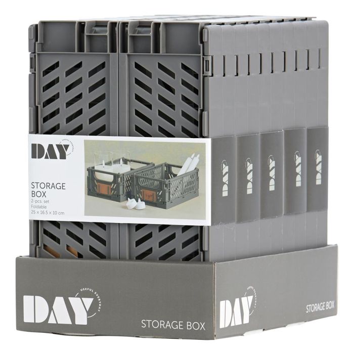 Day Juego De 2 Caja Plegable 25x16.5 cm Gris Oscuro 3