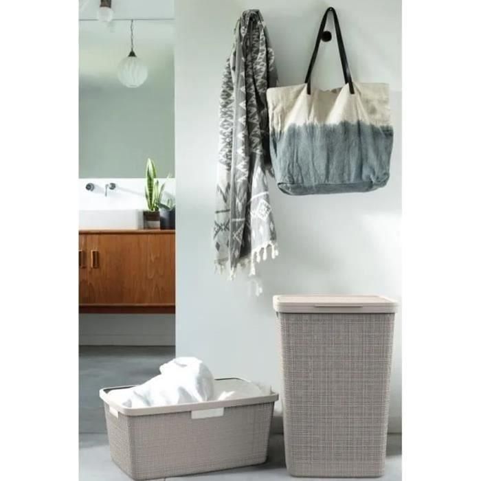 Curver Cofre de Lavandería Yute 58 L - Beige para Ropa Sucia y Almacenamiento del Hogar 2 Curver Cofre de Lavandería Yute 58 L - Beige para Ropa Sucia y Almacenamiento del Hogar 2