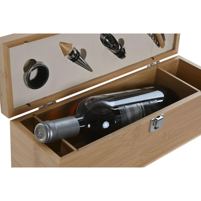 Set de Accesorios para Vino Home ESPRIT Natural Bambú Acero Inoxidable 3 Set de Accesorios para Vino Home ESPRIT Natural Bambú Acero Inoxidable 3