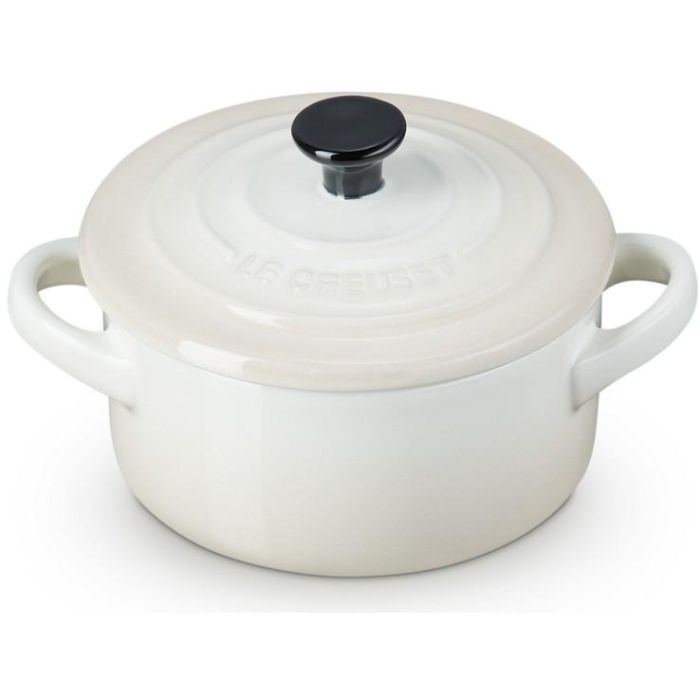 Le Creuset Mini-Bräter de hierro fundido esmaltado 10cm, color Meringue para cocción individual 1