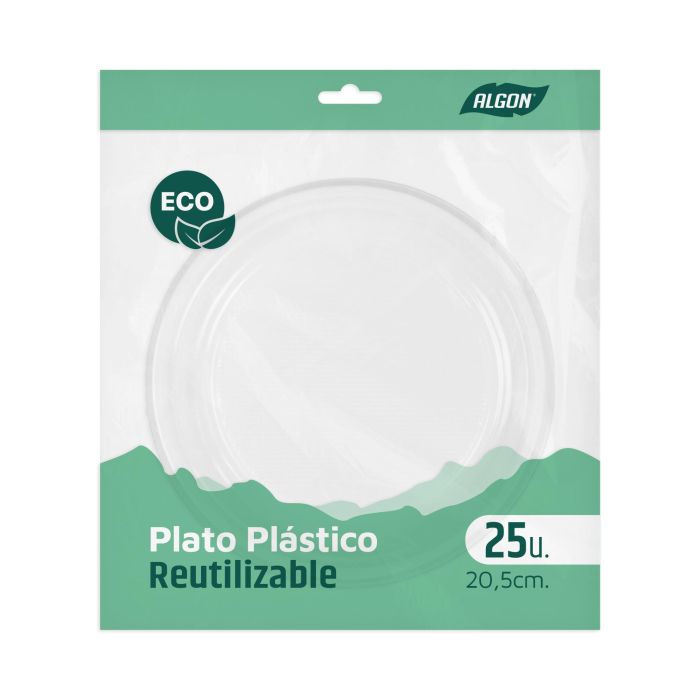 Set de 25 platos redondos de plástico económico, 20.5 cm - Algon (18 Cajas) 1 Set de 25 platos redondos de plástico económico, 20.5 cm - Algon (18 Cajas) 1