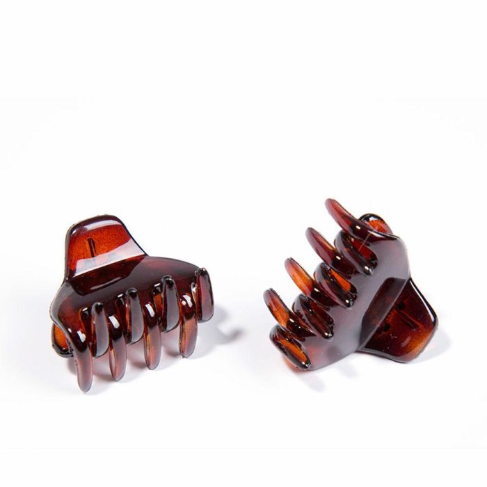 Inca Pinzas Pequeñas Marrón de Pelo para Niñas 2.5cm Alto x 3.5cm Largo en Concha Francesa Pack de 2 Unidades