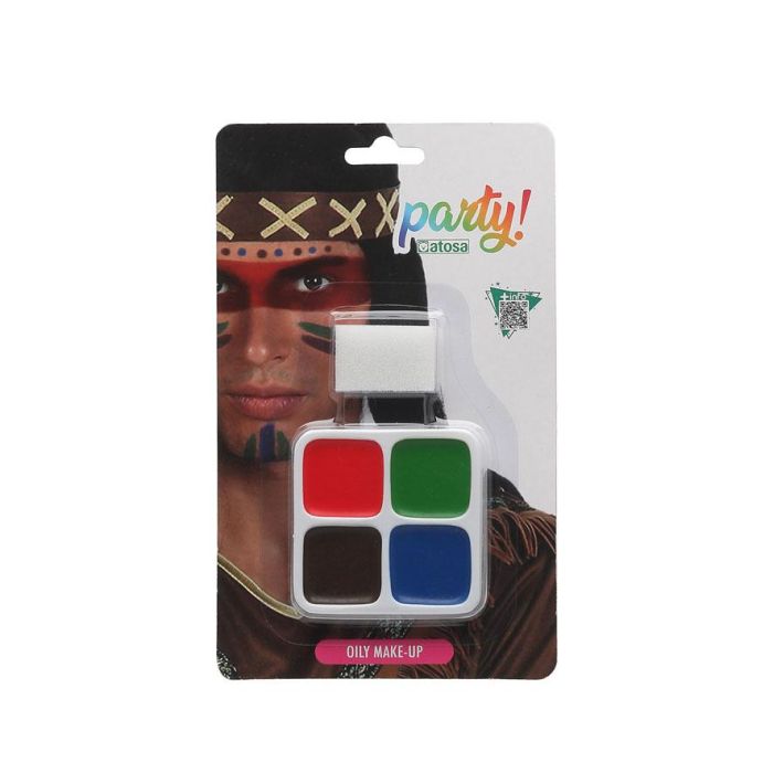 Kit Maquillaje Indio Carnaval Disfraz Tribal Adulto Multicolor