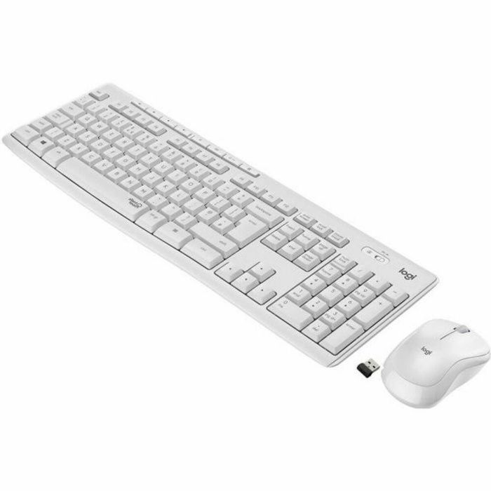 Pack Keyboard Mouse - Inalámbrico - Logitech - MK295 - SilentTouch - Teclado numérico - Teclado francés AZERTY - Blanco