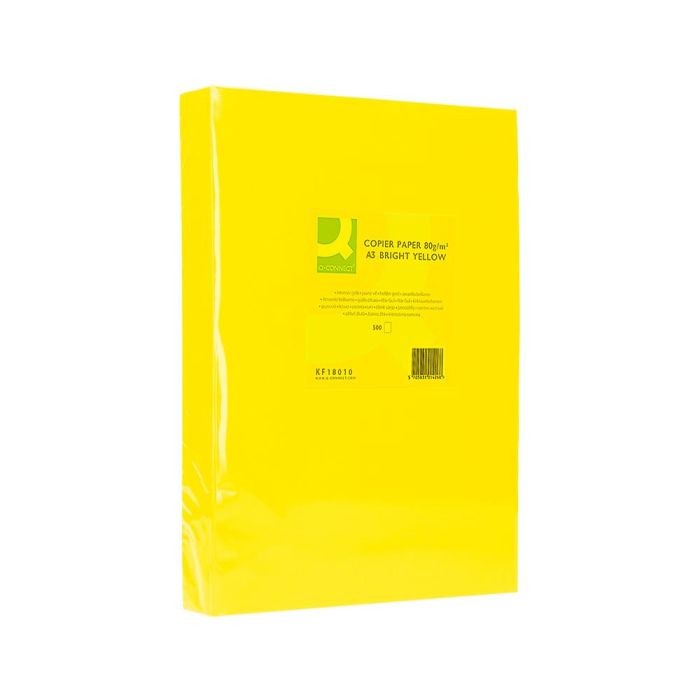 Papel Color Q-Connect Din A3 80 gr Amarillo Intenso Paquete De 500 Hojas 2