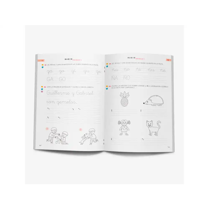 Rubio Cuaderno Caligrafía Mayúsculas 3 Lectoescritura Ejercicios A-Z para Niños 4+ Años 2 Rubio Cuaderno Caligrafía Mayúsculas 3 Lectoescritura Ejercicios A-Z para Niños 4+ Años 2