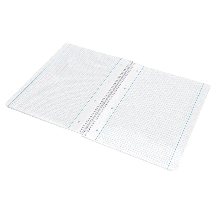 Liderpapel Cuaderno Espiral A4 Micro Serie Azul Tapa Blanda 80 Hojas 75gr Cuadro 5mm Con Margen 4 Taladros Azul 6