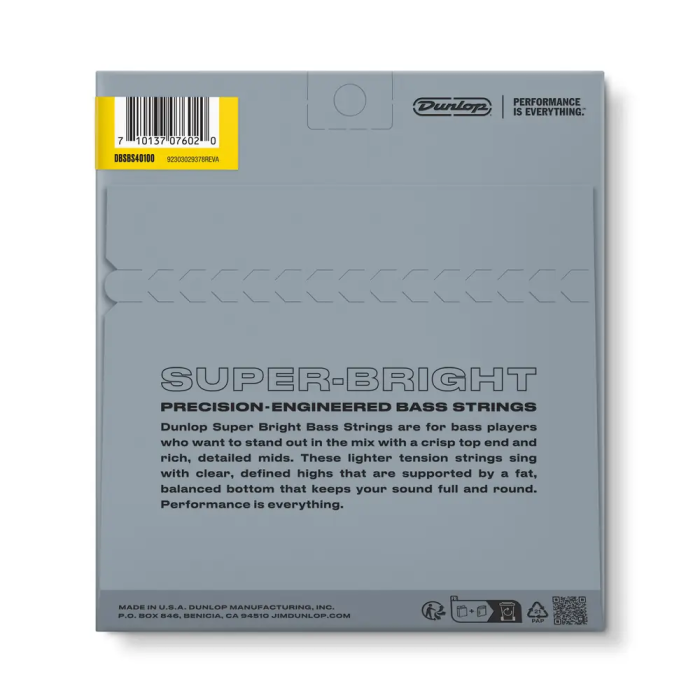 DUNLOP Juego Cuerdas Bajo Stainless Steel Super Bright Light 40-100 Tono Brillante y Profundo 1 DUNLOP Juego Cuerdas Bajo Stainless Steel Super Bright Light 40-100 Tono Brillante y Profundo 1