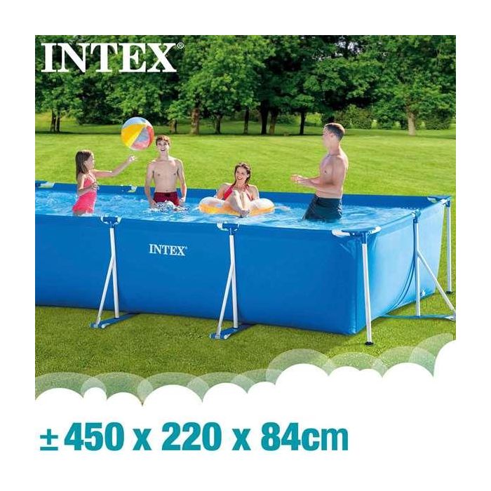 Intex Piscina Rectangular con Estructura Metálica 450x220x84cm con Bomba de Filtración para Jardín 11 Intex Piscina Rectangular con Estructura Metálica 450x220x84cm con Bomba de Filtración para Jardín 11