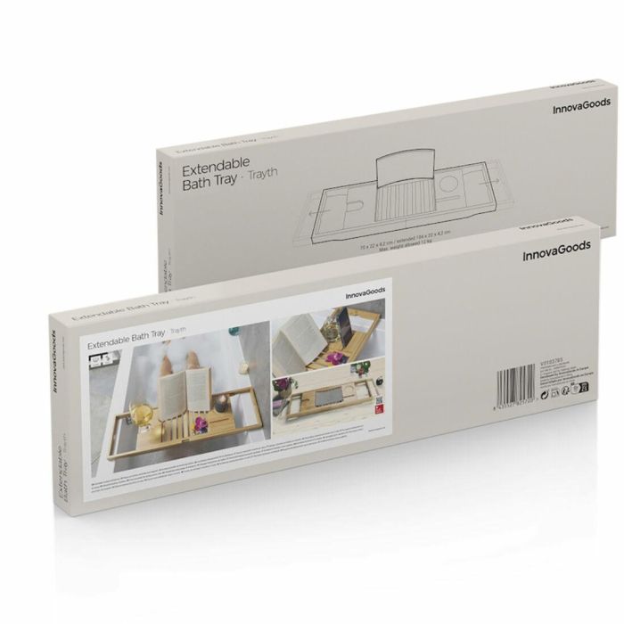 Bandeja para Bañera de Bambú Extensible Trayth InnovaGoods 1 Bandeja para Bañera de Bambú Extensible Trayth InnovaGoods 1