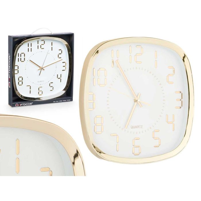 Reloj Cuadrado 31Cm Num Dig Champagne Giftdecor (6 Unidades) Reloj Cuadrado 31Cm Num Dig Champagne Giftdecor (6 Unidades)