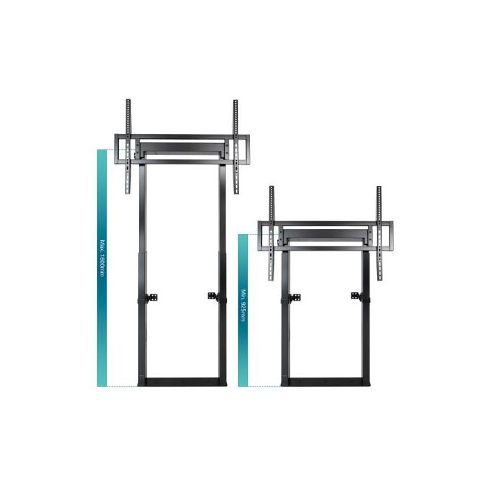 TooQ HIPERIÓN Soporte Suelo/Pared Fijo para Pantallas 55"-100", Negro, 120kg, VESA 200x200-800x600mm, Ajuste Altura 925-1600mm