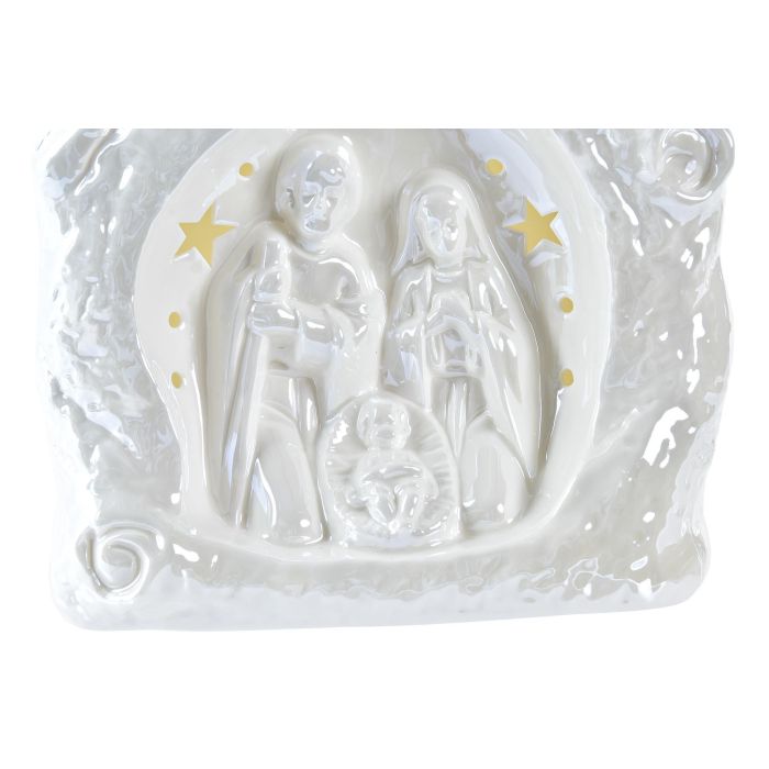 DKD Home Decor Nacimiento Navidad Moderno de Porcelana con LED Blanco, 18x9.5x16.5 cm (Alto x Largo x Ancho), Funciona con 3 Pilas LR44 3 DKD Home Decor Nacimiento Navidad Moderno de Porcelana con LED Blanco, 18x9.5x16.5 cm (Alto x Largo x Ancho), Funciona con 3 Pilas LR44 3