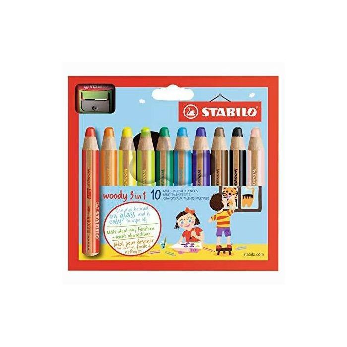 Stabilo Lápices De Colores Woody 3 En 1 C-Surtidos Estuche De 10 Ud + 1 Sacapuntas Stabilo Lápices De Colores Woody 3 En 1 C-Surtidos Estuche De 10 Ud + 1 Sacapuntas