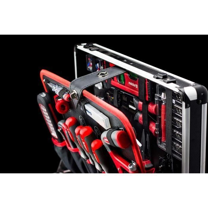 Meister Carro de Herramientas con 156 Piezas: Kit Completo de Alicates, Llaves y Destornilladores para Taller y Bricolaje 4