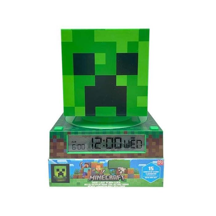 Lampara minecraft 3D con despertador y fecha 0 Lampara minecraft 3D con despertador y fecha 0