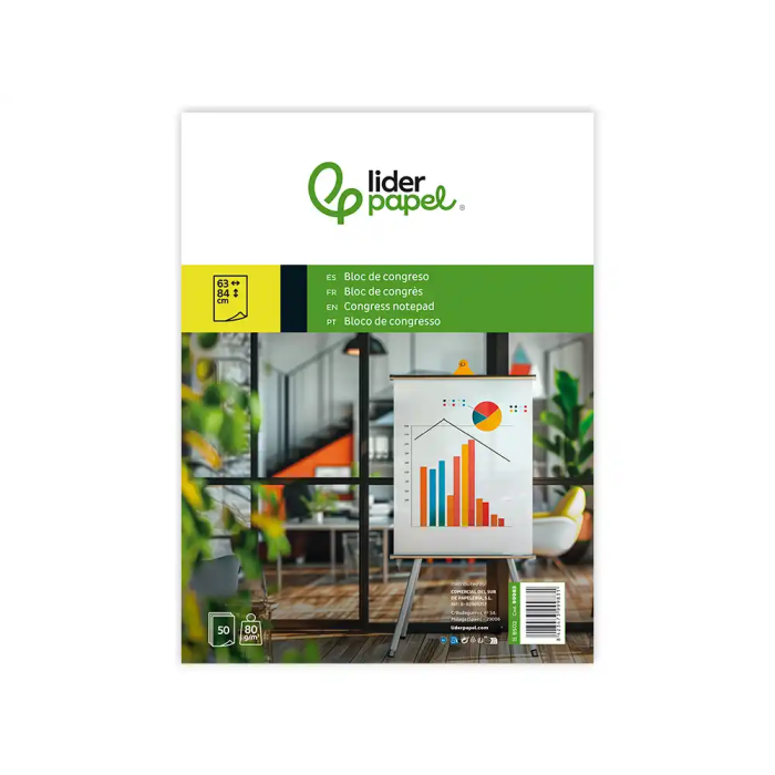 Liderpapel Bloc congreso liso 630x840 mm 50 hojas 80 g/m² 2