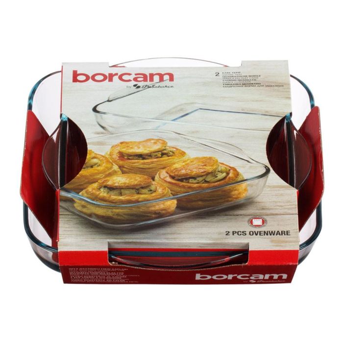 5Five Set 2 bandejas cuadradas para horno de cristal, 31.5x28.5x6 cm y 25.5x22x6 cm 1 5Five Set 2 bandejas cuadradas para horno de cristal, 31.5x28.5x6 cm y 25.5x22x6 cm 1