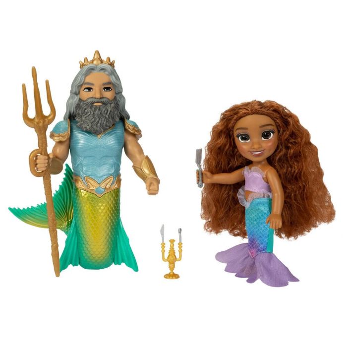 JAKKS PACIFIC Muñeca Ariel + Tritón La Sirenita Disney 15cm 1