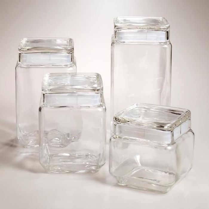 La Mediterranea Tarro Vidrio Cube 800Ml 11.5 x 11.4 x 11.4 cm (12 Unidades)