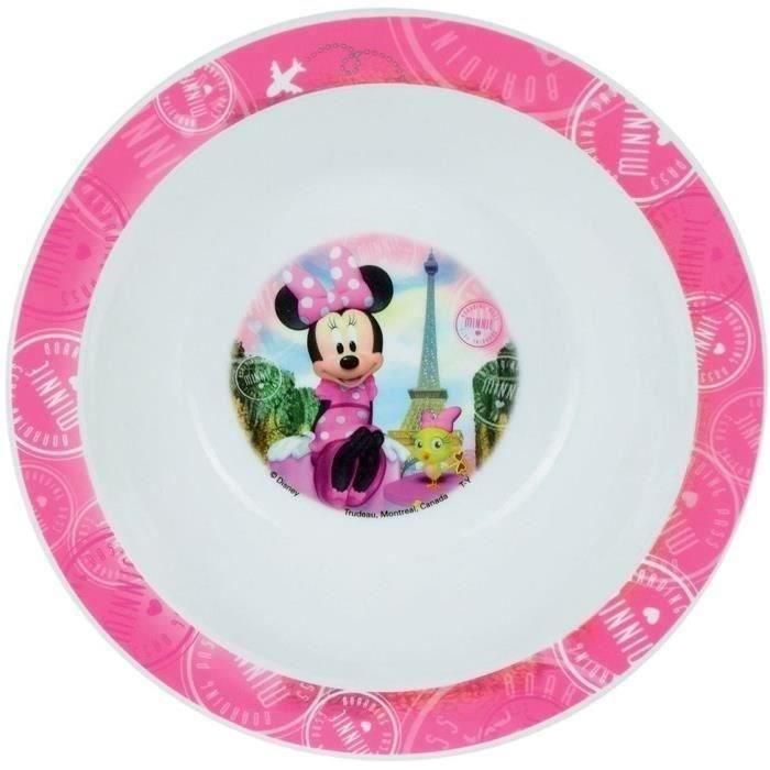 Fun House FUN3524550063775 Set de Vajilla Disney Minnie, Vidrio, Plato Hondo, Llano, Botella, Caja Merienda y Cubiertos 2