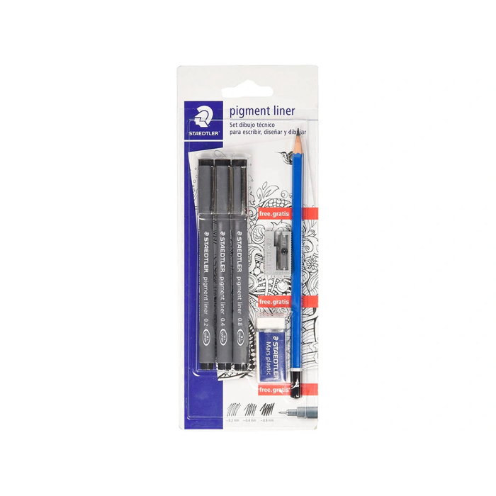 Staedtler Rotulador Calibrado Micrométrico 308 Negro Blister 3 Unidades Trazo 0.2, 0.4, 0.8mm 1