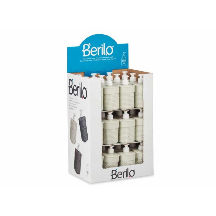 Dosificador plástico baño 580 ml beige Berilo 9x16.5x9 cm (36 Unidades) 2 Dosificador plástico baño 580 ml beige Berilo 9x16.5x9 cm (36 Unidades) 2