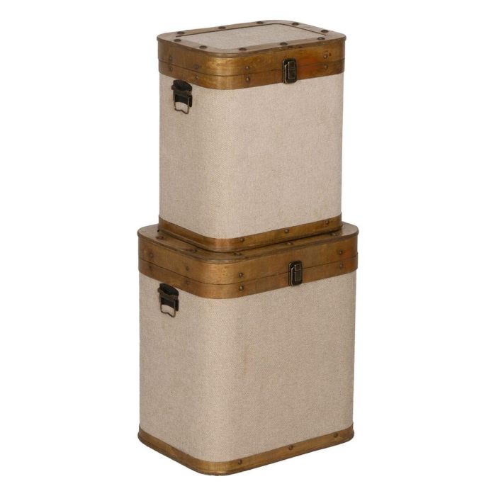 Juego de Baúles Marrón Beige Poliéster Madera de álamo 40 x 30 x 45 cm (2 Unidades) 0 Juego de Baúles Marrón Beige Poliéster Madera de álamo 40 x 30 x 45 cm (2 Unidades) 0
