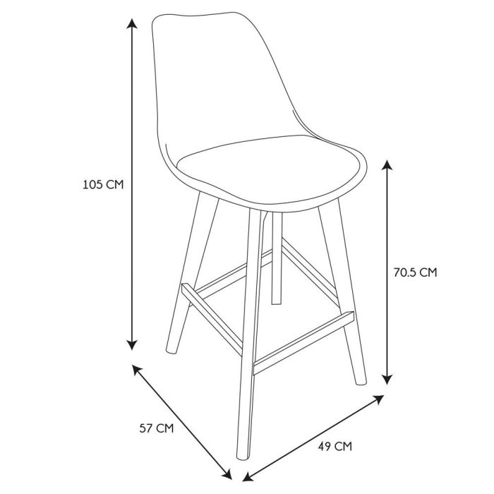 Silla- Taburete Bar Blanca Home Deco Factory 5