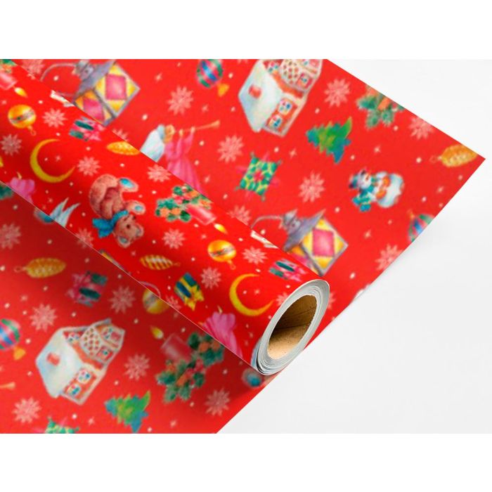 Papel De Regalo Liderpapel Navidad Rollo Ancho 70 cm Longitud 2 Mt Gramaje 60 gr Diseños Surtidos C-2024 50 unidades 12