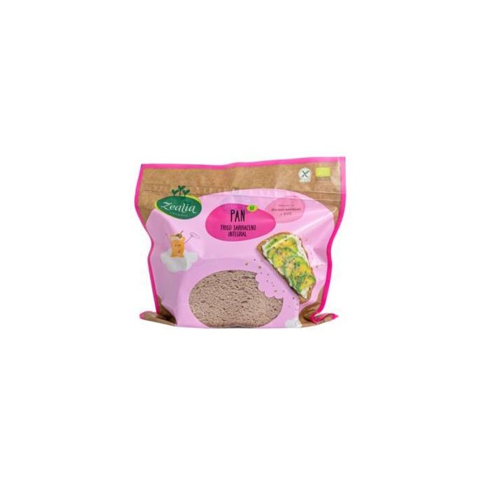 ZEALIA Pan de Trigo Sarraceno Integral 300g Bio Sin Gluten con Masa Madre Vegano