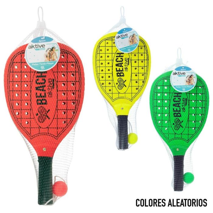 Palas de Playa con Pelota Aktive 20 x 40 cm (12 Unidades) 1 Palas de Playa con Pelota Aktive 20 x 40 cm (12 Unidades) 1